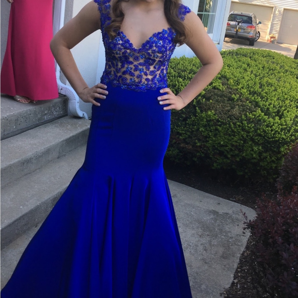 Sherri Hill Cobalt blue prom dress